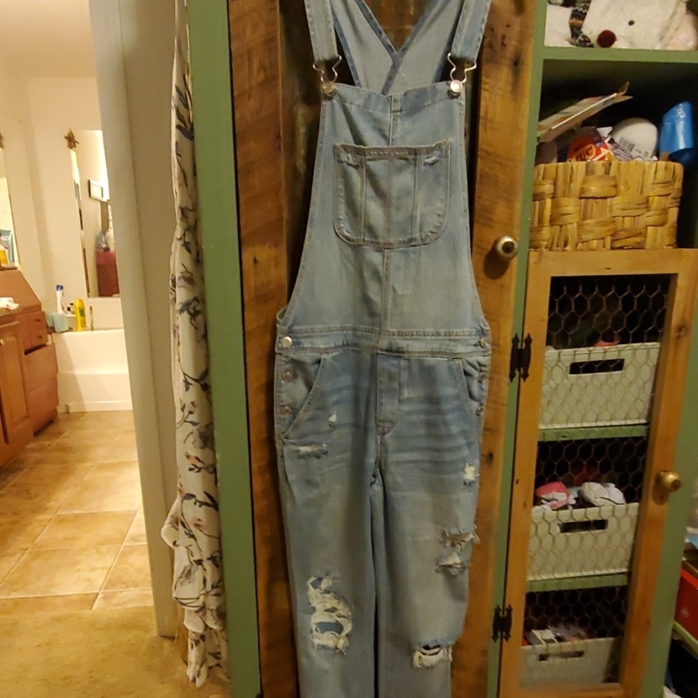 American eagle tomgirl overalls